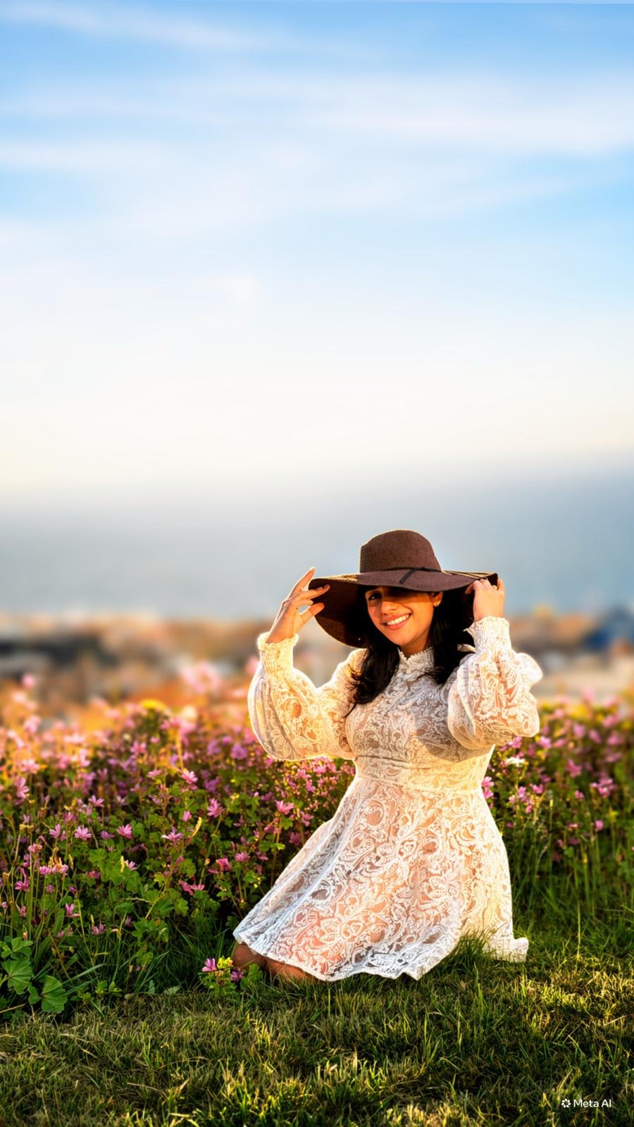 Elizabath in a flower field