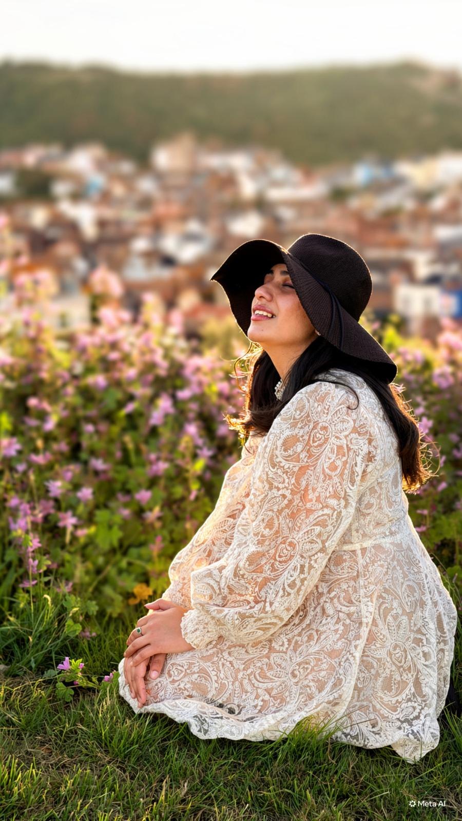 Elizabath in a flower field
