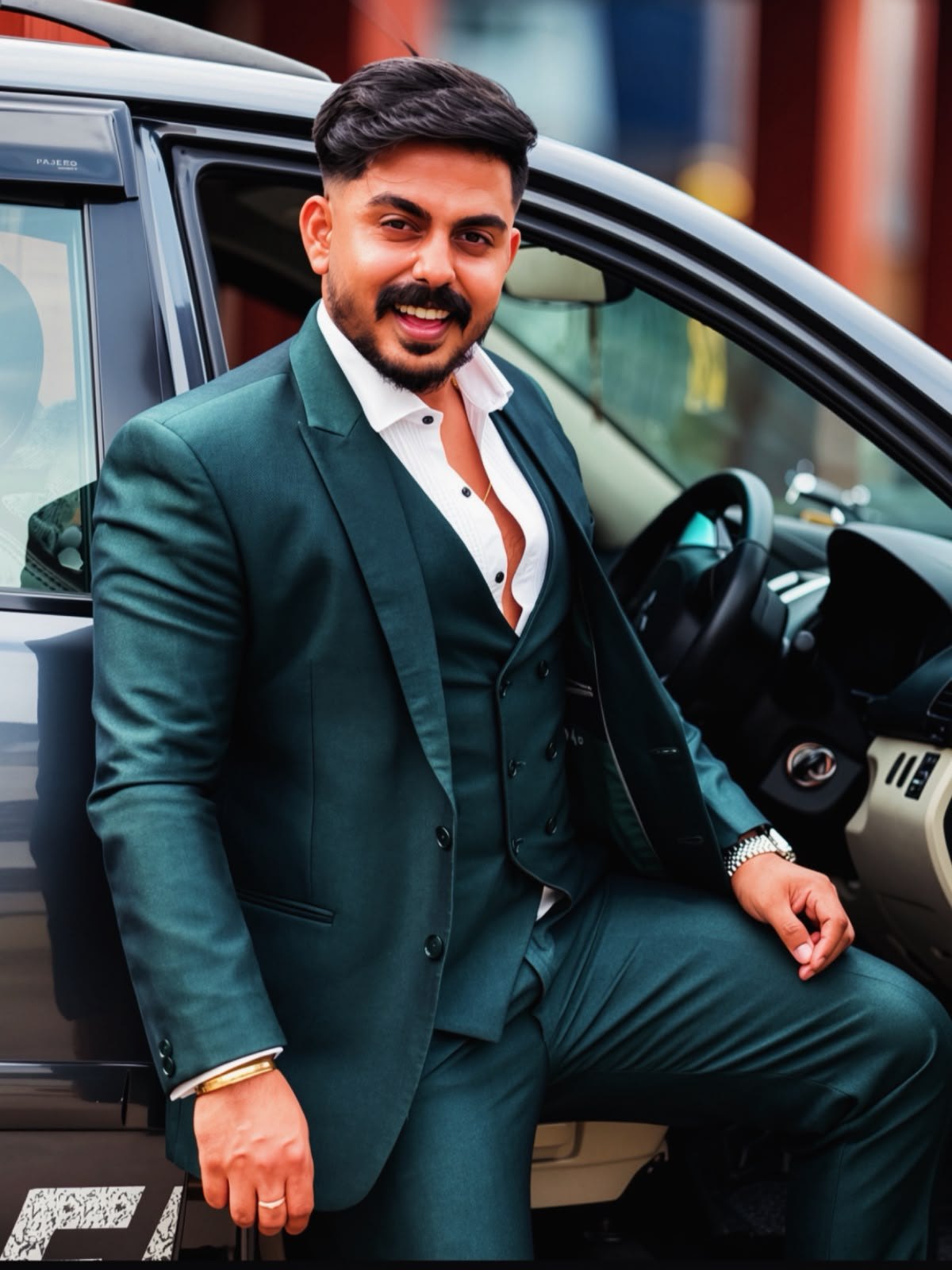 Aghil in a green suit